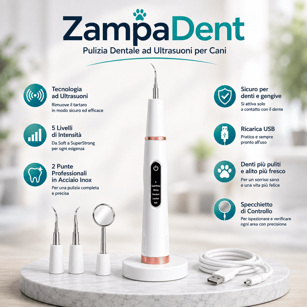 ZampaDent™ Dispositivo Professionale per la Pulizia Dentale del Cane