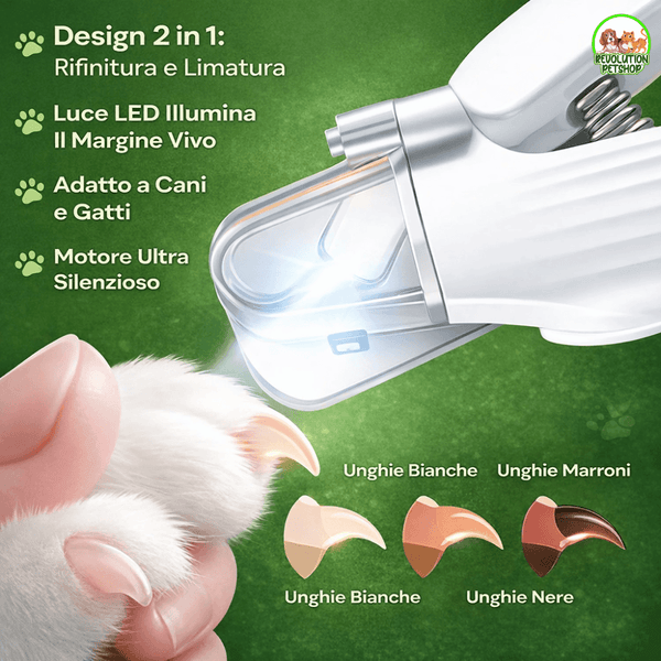 CuraZampa® | Taglia Unghie con Luce LED per Taglio Sicuro e Preciso