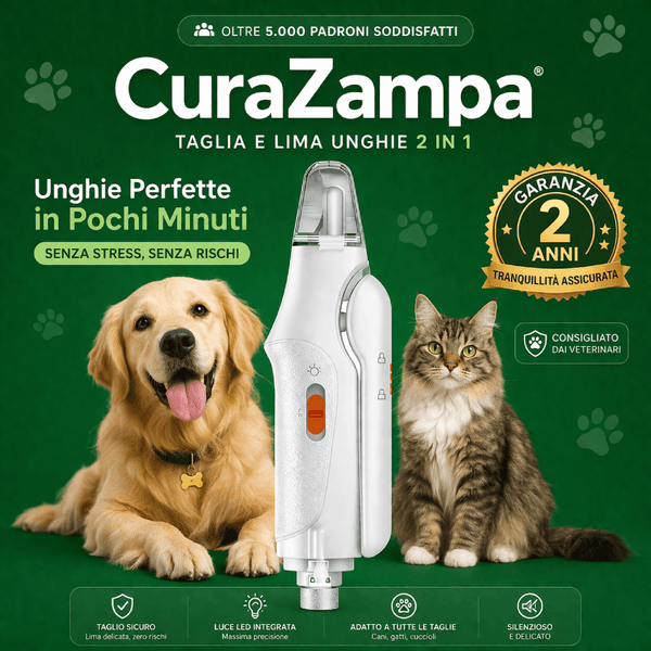 CuraZampa® | Taglia Unghie con Luce LED per Taglio Sicuro e Preciso
