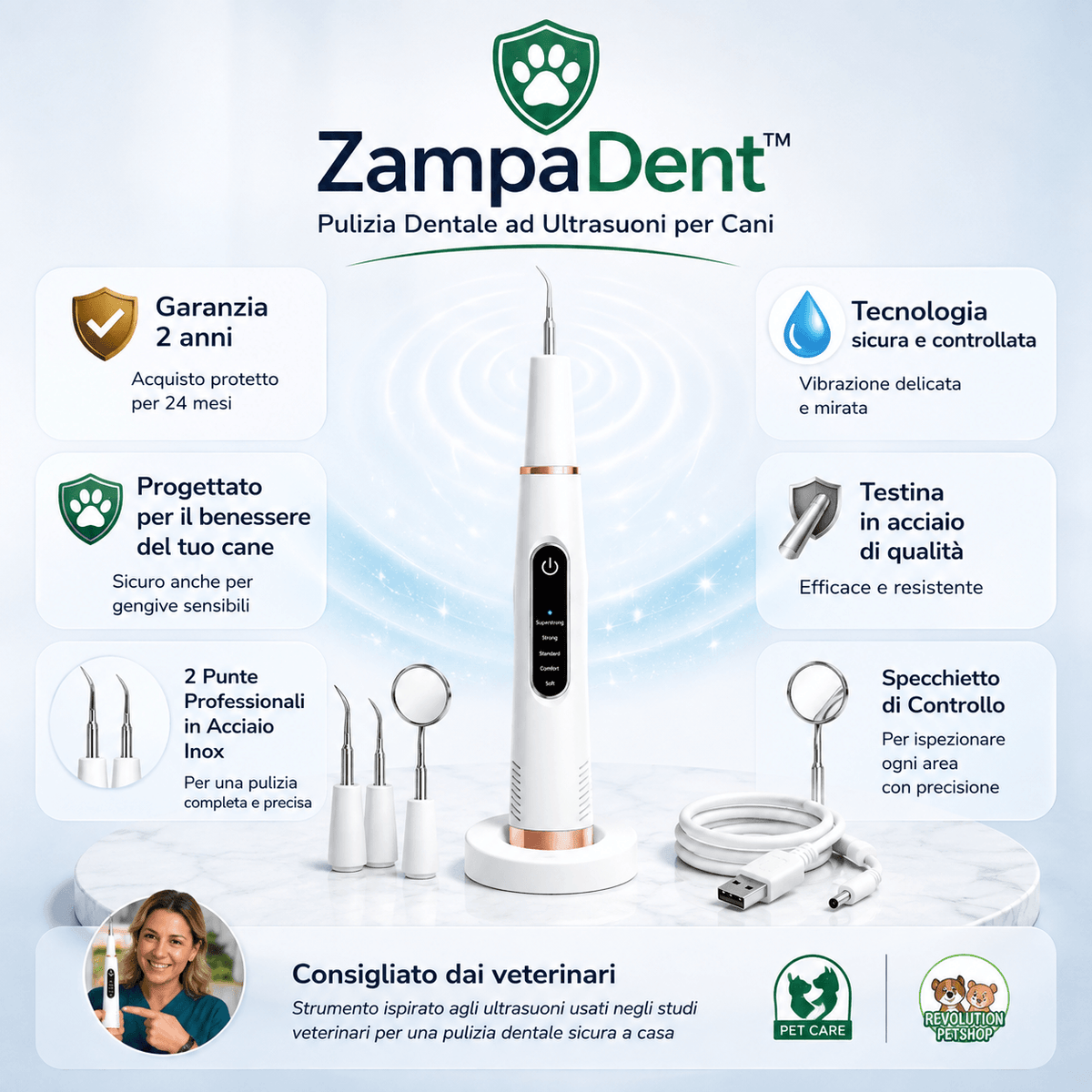 ZampaDent™ Dispositivo Professionale per la Pulizia Dentale del Cane